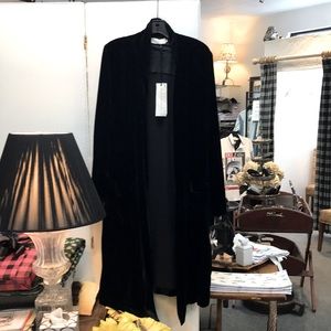Johnny Was Black Velvet Duster Cardigan L